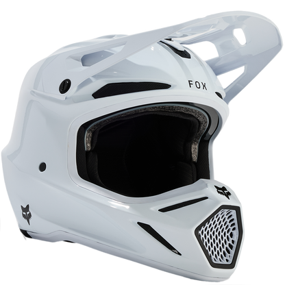 Fox V3 RS Carbon Solid Helmet - DOT/ECE (White)