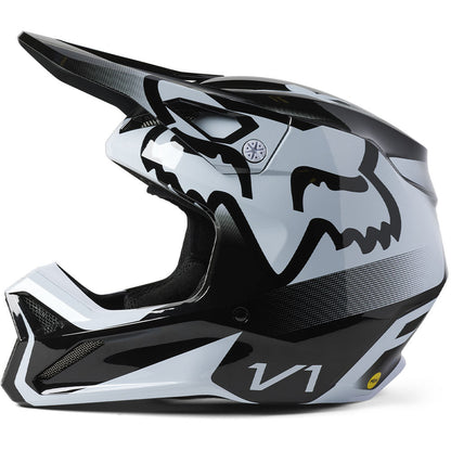 Fox Youth V1 Leed Helmet - DOT/ECE (Black/White)