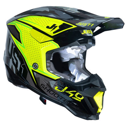 Just 1 J40 Shooter Helmet (Camo Flo Yellow Black) Gloss
