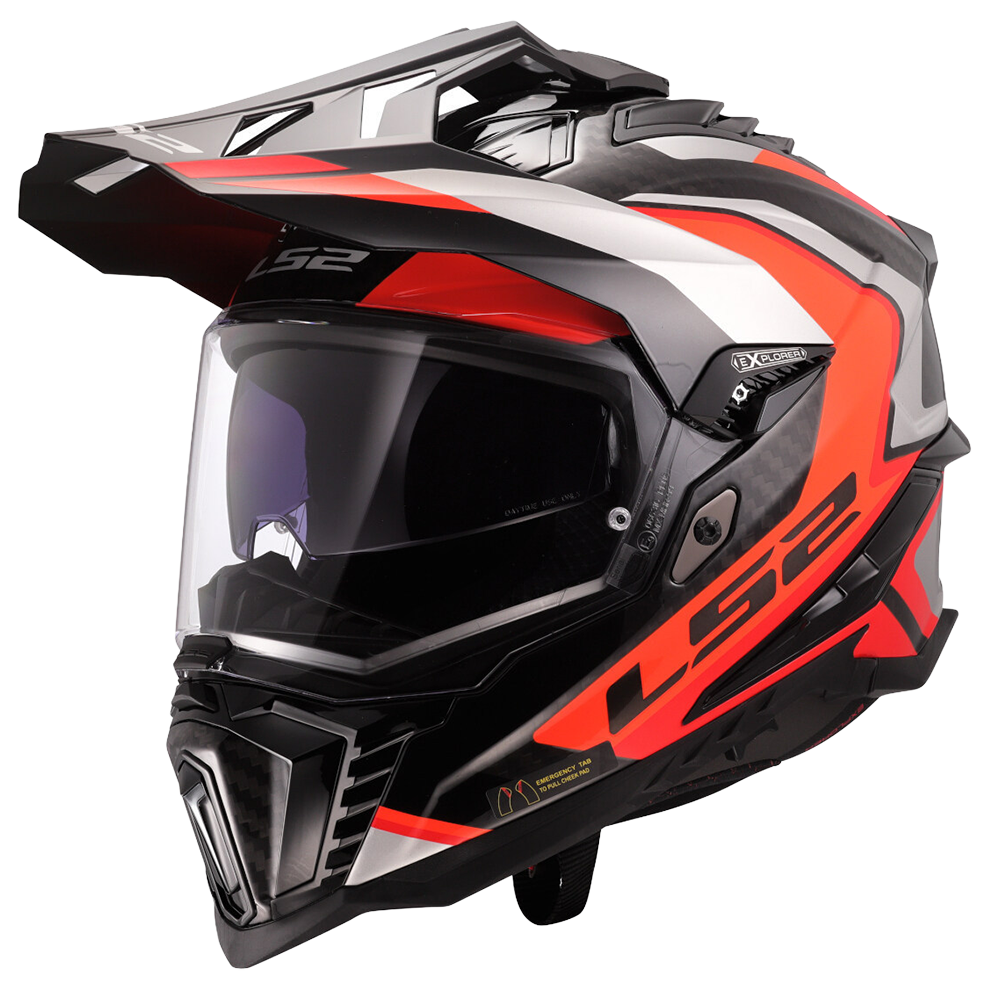 LS2 MX701 Explorer Carbon Helmet (Gloss Orange)