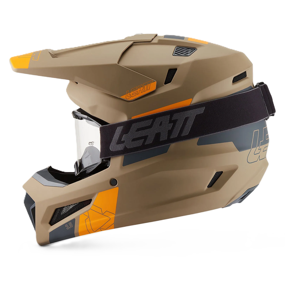 Leatt Moto 3.5 Helmet and 3.5 Goggles (Khaki Brown V27)