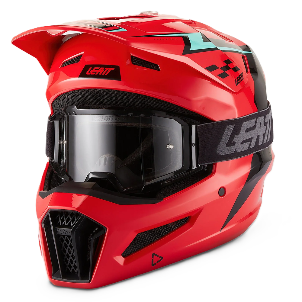 Leatt Moto 3.5 Jr Helmet and 2.5 Goggles (Red V27)