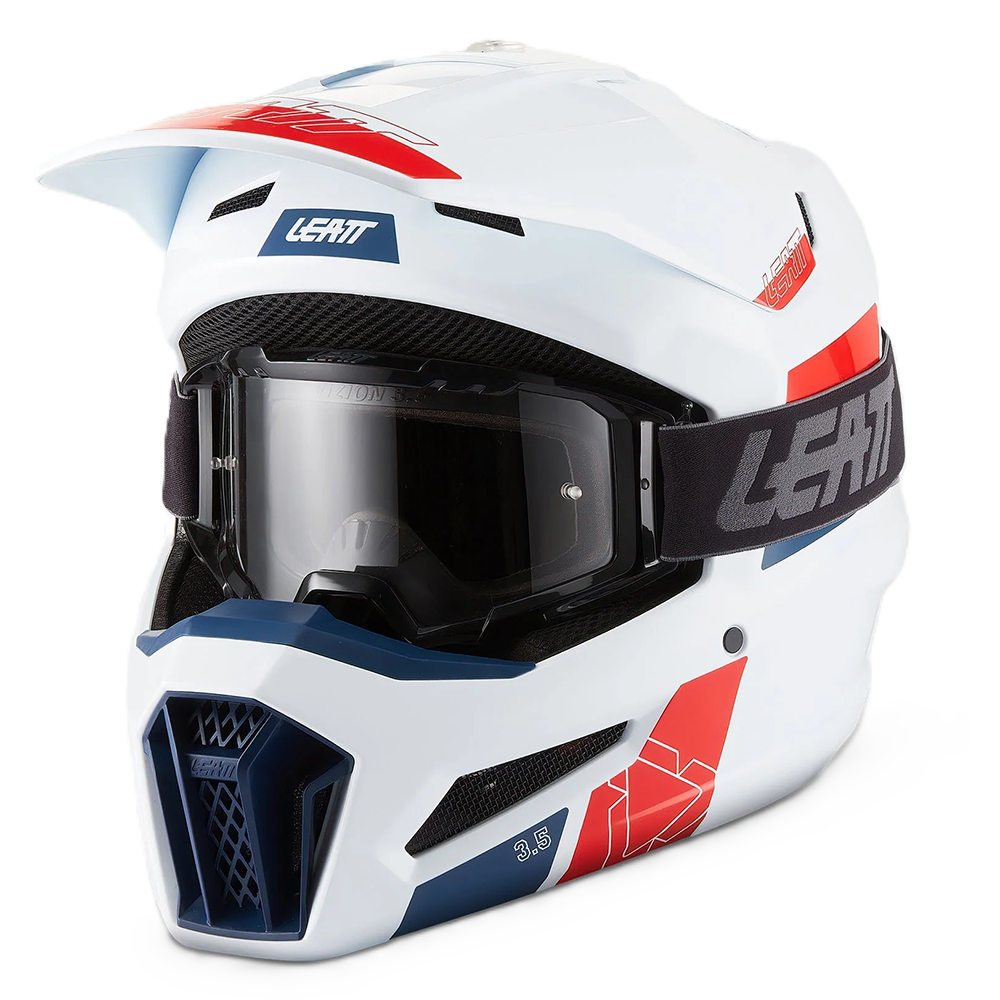 Leatt Moto 3.5 Helmet and 3.5 Goggles (White V27)