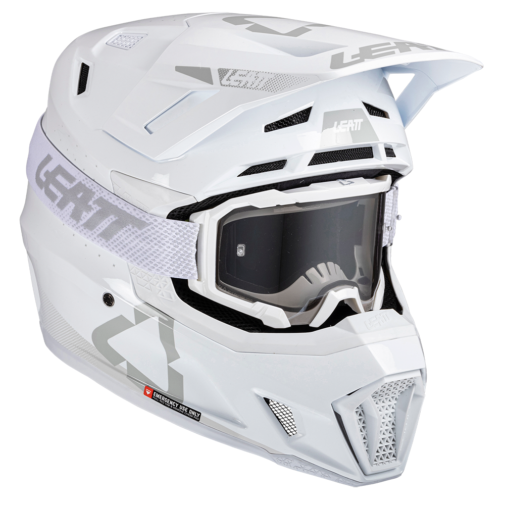 Leatt Moto 7.5 Helmet and 4.5 Goggles ( Gloss  White )