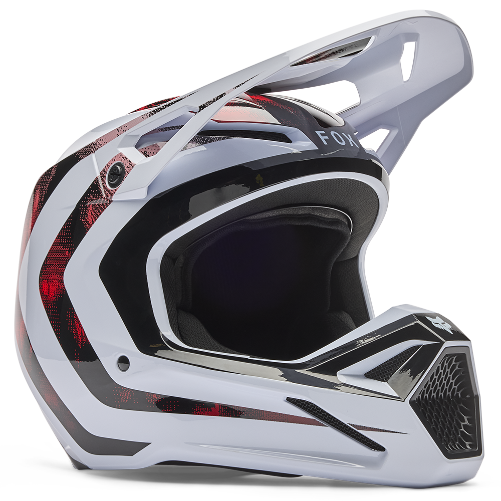 Fox V1 Kairos Helmet - (White Flo Red)