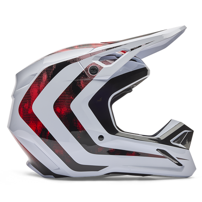 Fox V1 Kairos Helmet - (White Flo Red)