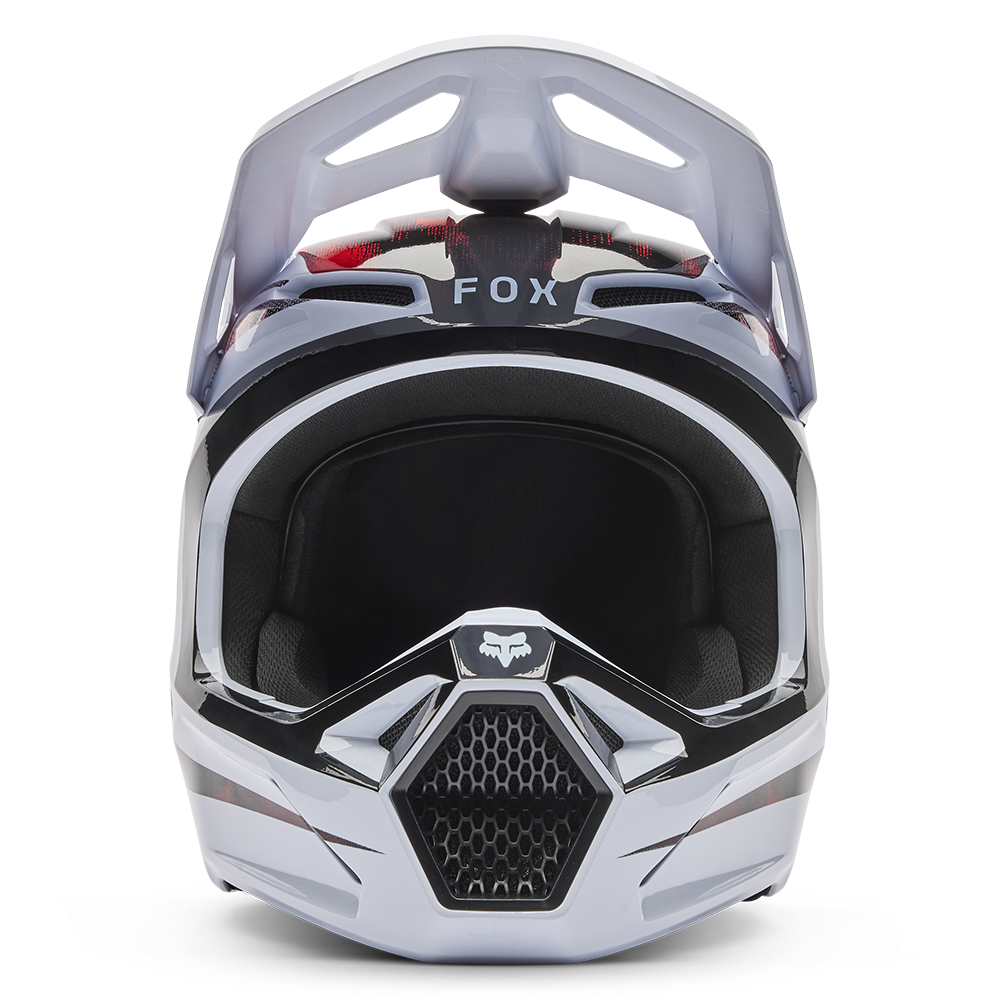 Fox V1 Kairos Helmet - (White Flo Red)