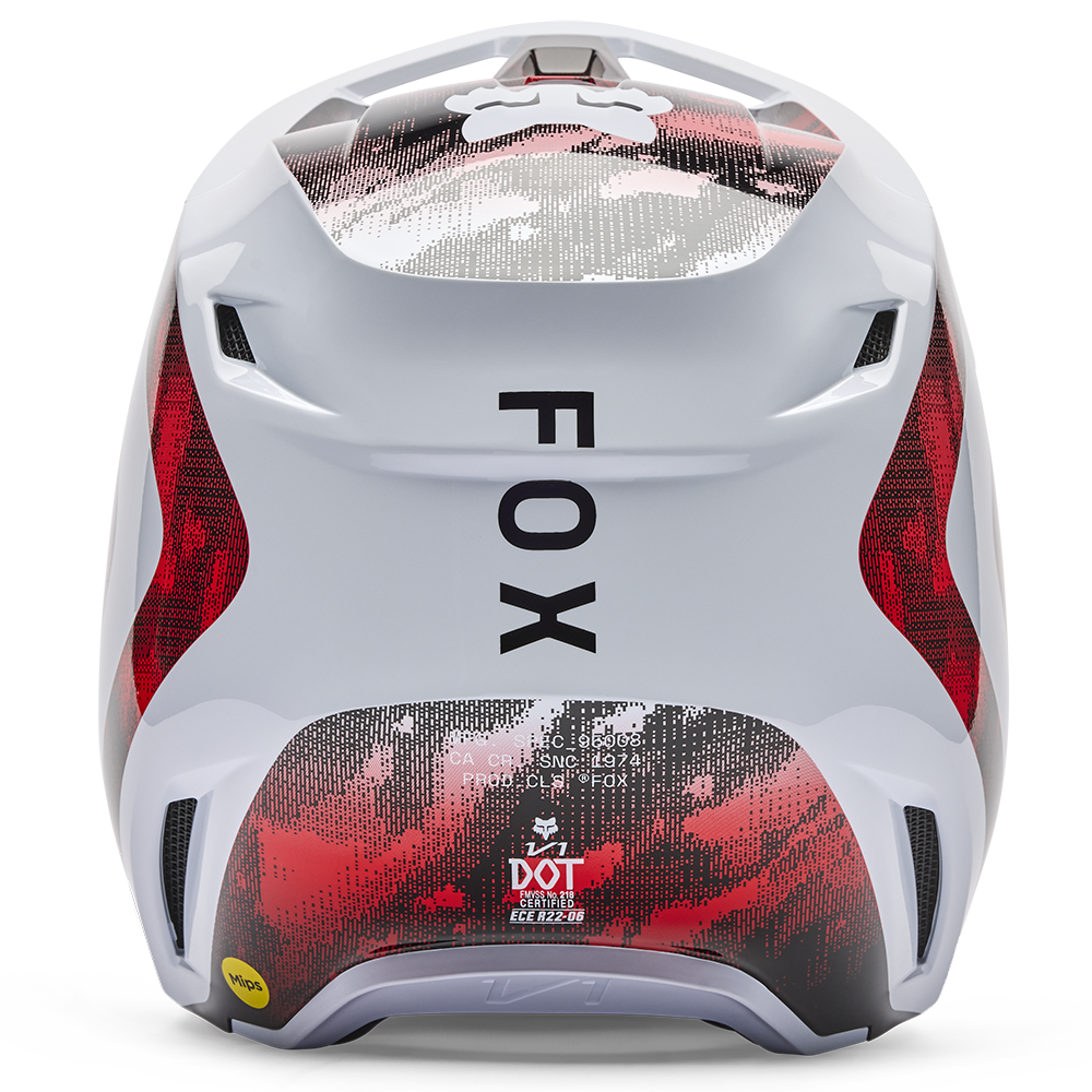Fox V1 Kairos Helmet - (White Flo Red)