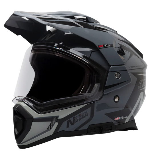 Nitro MX780 Podium Adventure Helmet (Black Gun Grey) Gloss