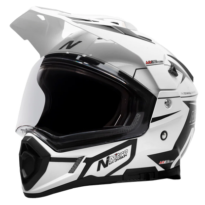 Nitro MX780 Podium Adventure Helmet (White Black) Gloss