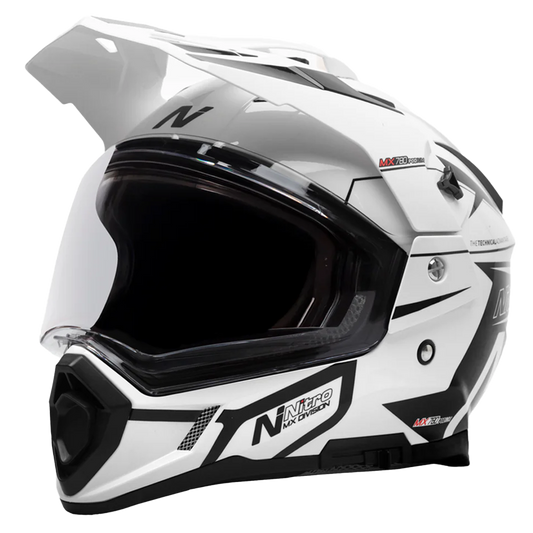 Nitro MX780 Podium Adventure Helmet (White Black) Gloss