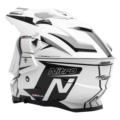 Nitro MX780 Podium Adventure Helmet (White Black) Gloss