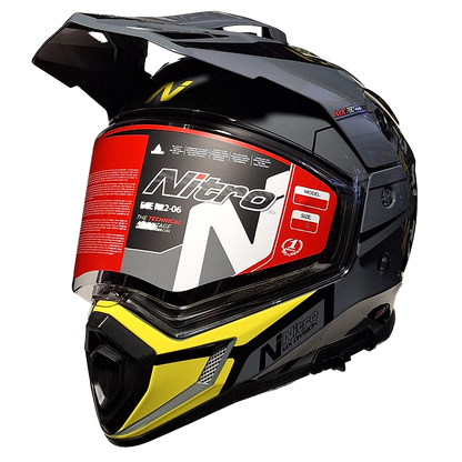 Nitro MX780 Podium Adventure Helmet (Grey Yellow) Gloss