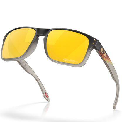 Oakley Holbrook Sunglasses - Prizm 24K Polarized Lenses (Troy Lee Designs Black Fade Frame)