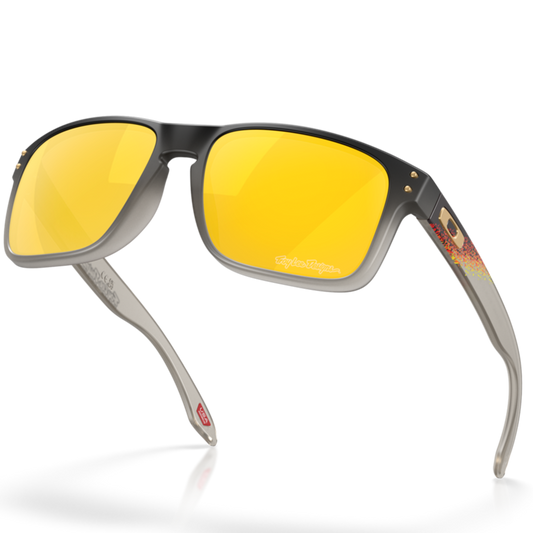 Oakley Holbrook Sunglasses - Prizm 24K Polarized Lenses (Troy Lee Designs Black Fade Frame)