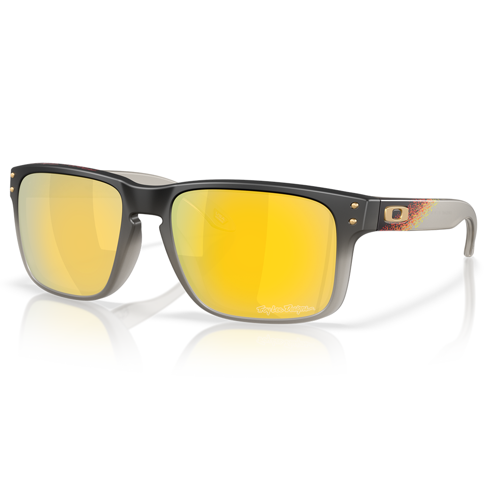 Oakley Holbrook Sunglasses - Prizm 24K Polarized Lenses (Troy Lee Designs Black Fade Frame)