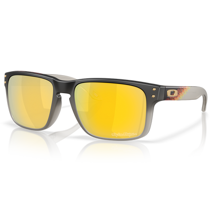 Oakley Holbrook Sunglasses - Prizm 24K Polarized Lenses (Troy Lee Designs Black Fade Frame)