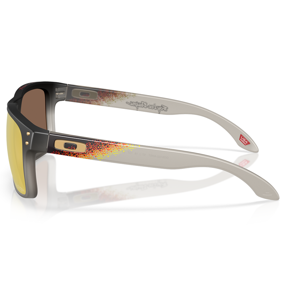 Oakley Holbrook Sunglasses - Prizm 24K Polarized Lenses (Troy Lee Designs Black Fade Frame)