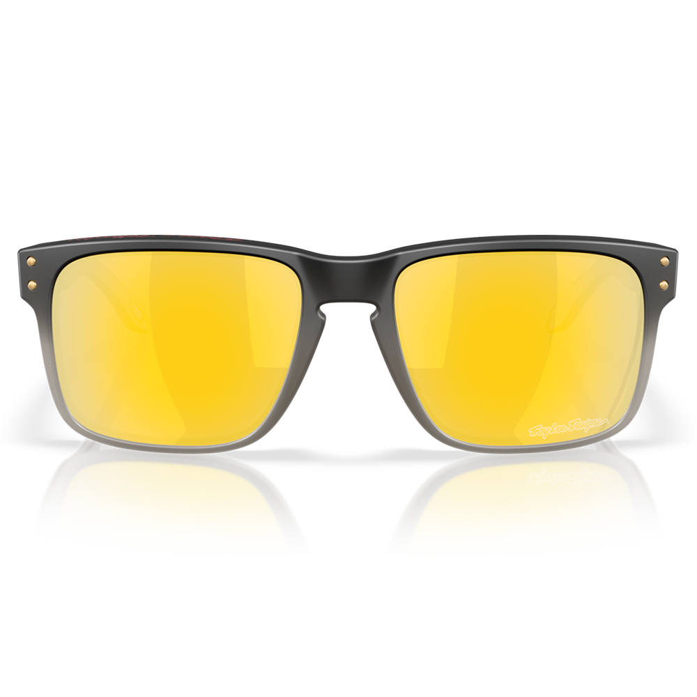 Oakley Holbrook Sunglasses - Prizm 24K Polarized Lenses (Troy Lee Designs Black Fade Frame)
