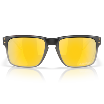 Oakley Holbrook Sunglasses - Prizm 24K Polarized Lenses (Troy Lee Designs Black Fade Frame)