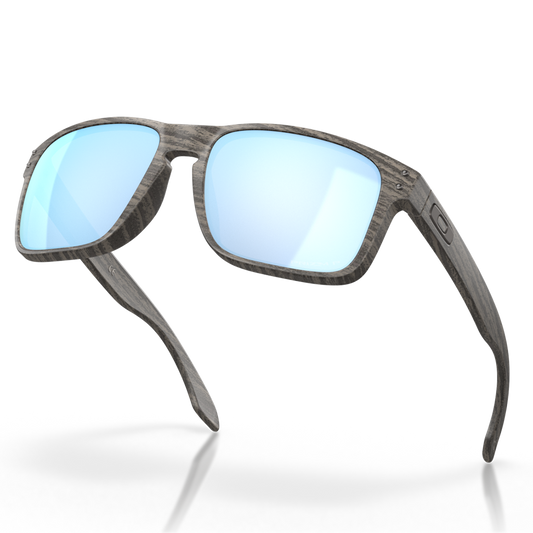 Oakley Holbrook Sunglasses - Prizm Deep Water Polarized Lenses (Woodgrain Frame)
