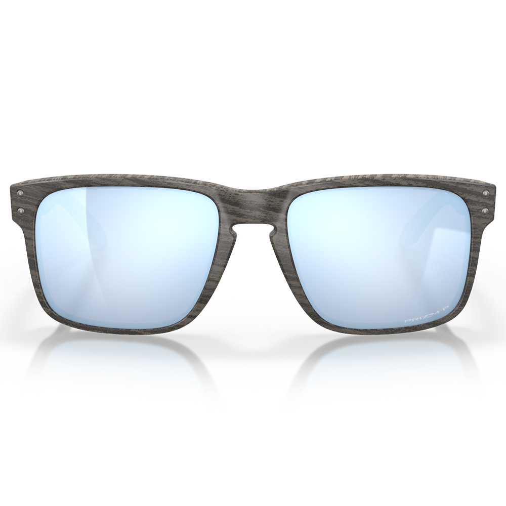 Oakley Holbrook Sunglasses - Prizm Deep Water Polarized Lenses (Woodgrain Frame)