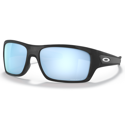 Oakley Turbine Sunglasses - Prizm Deep Water Blue Polarized Lenses (Matt Black Camo Frame)