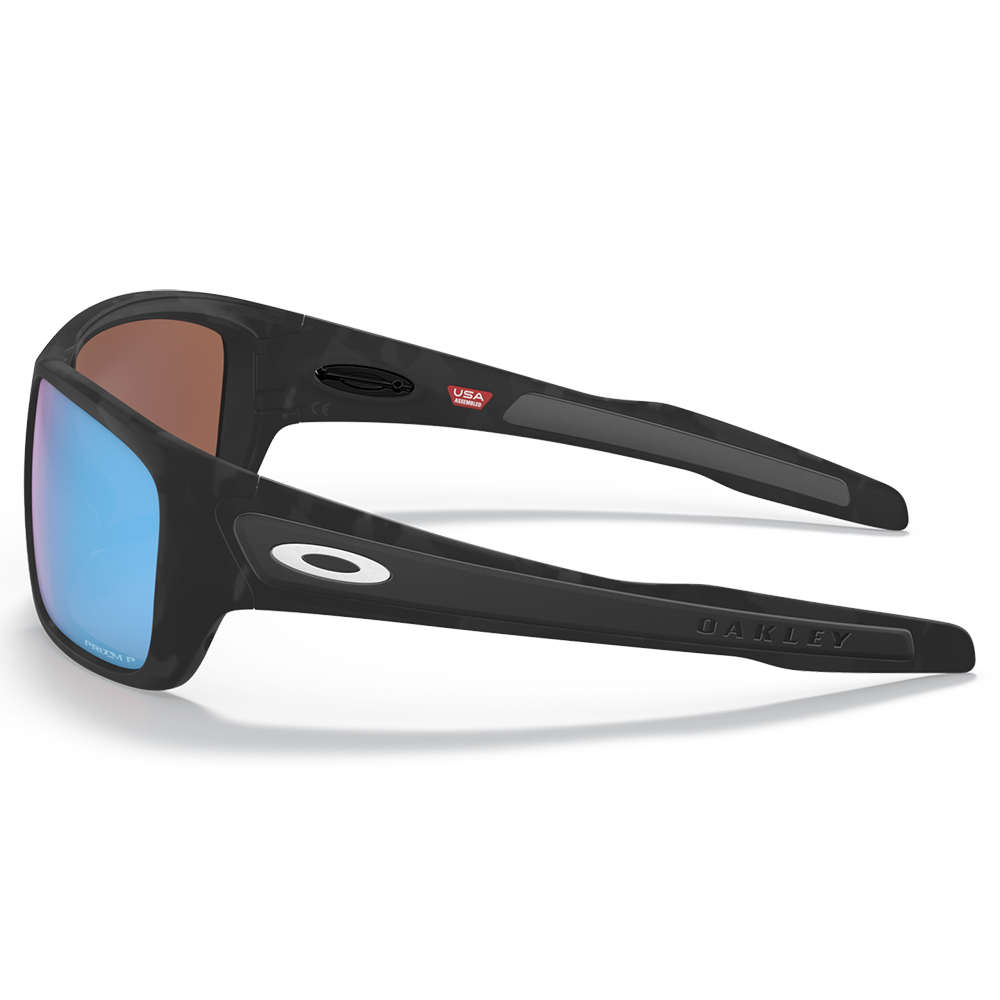 Oakley Turbine Sunglasses - Prizm Deep Water Blue Polarized Lenses (Matt Black Camo Frame)