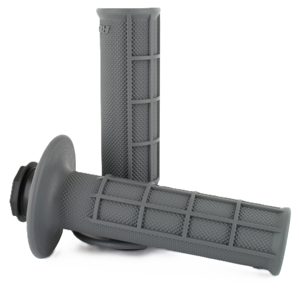 Renthal Lock-On 1/2 Waffle MX Grips - Medium Compound (Grey)
