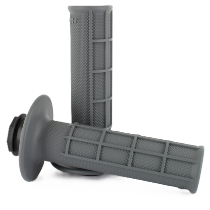 Renthal Lock-On 1/2 Waffle MX Grips - Medium Compound (Grey)