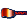 100% Strata 2 Goggles - Navy (Mirror Red Lens)