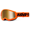 100% Strata 2 Goggles - Neon Orange (Mirror True Gold Lens)