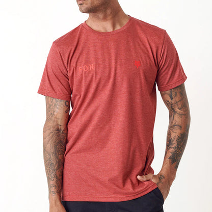 Fox Wordmark Ss Tee (Maroon Melange)