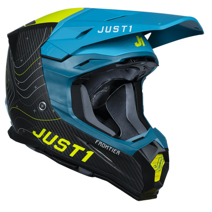 Just 1 J22 Frontier Carbon Helmet (Fluo Yellow Blue) includes Just 1 Nerve Goggles