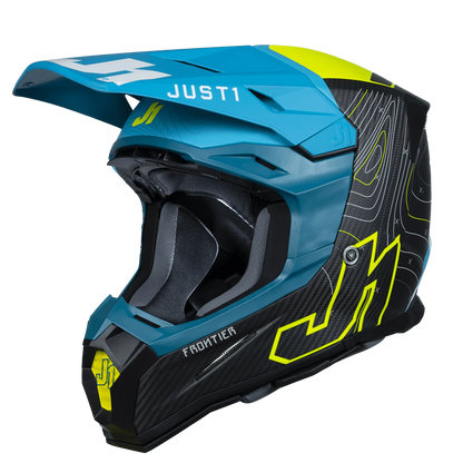 Just 1 J22 Frontier Carbon Helmet (Fluo Yellow Blue) includes Just 1 Nerve Goggles