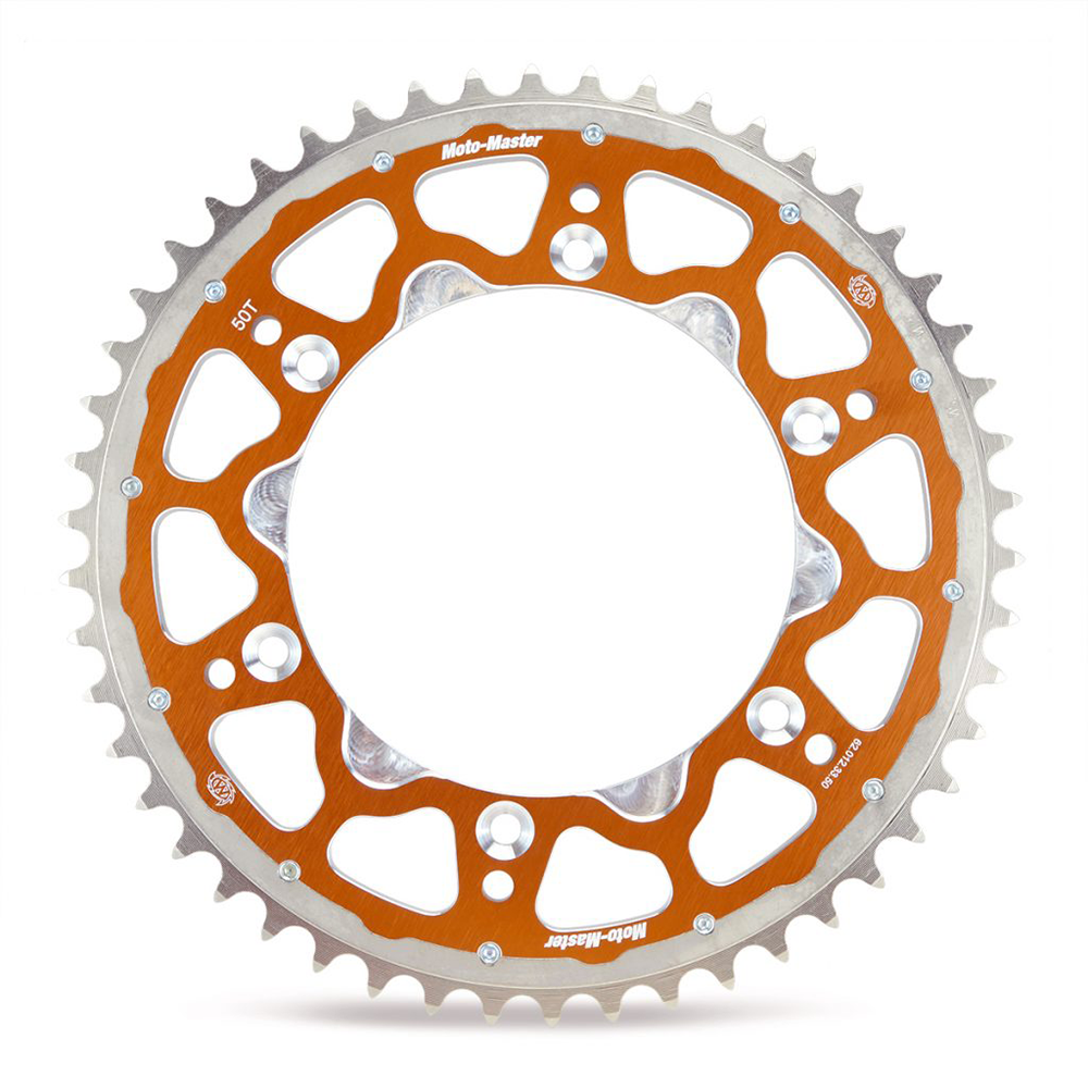 Moto-Master Fusion Dual Ring Rear Sprocket - 50T (Orange/Silver) KTM125-450