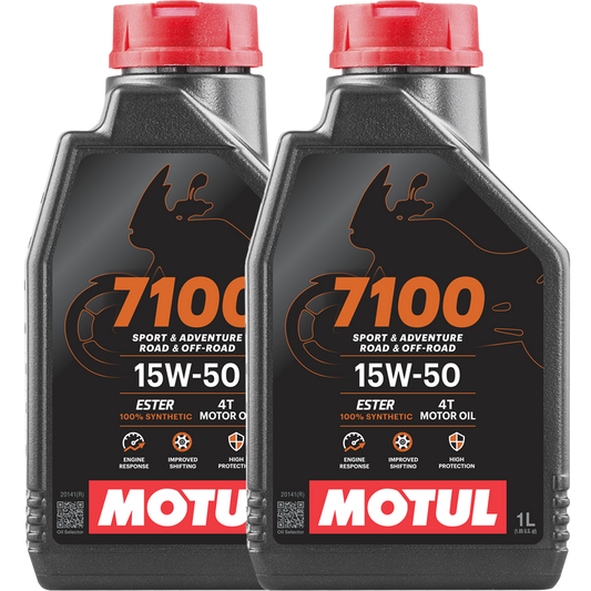 *Multi-Pack* 2 x Motul 7100 4T 15W50 Road/Off-Road Motor Oil (1 Litre)