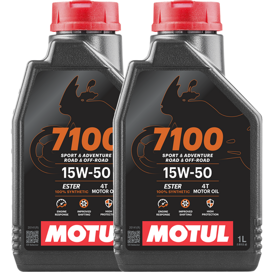 *Multi-Pack* 2 x Motul 7100 4T 15W-50 Road/Off-road Motor Oil (1 Litre)