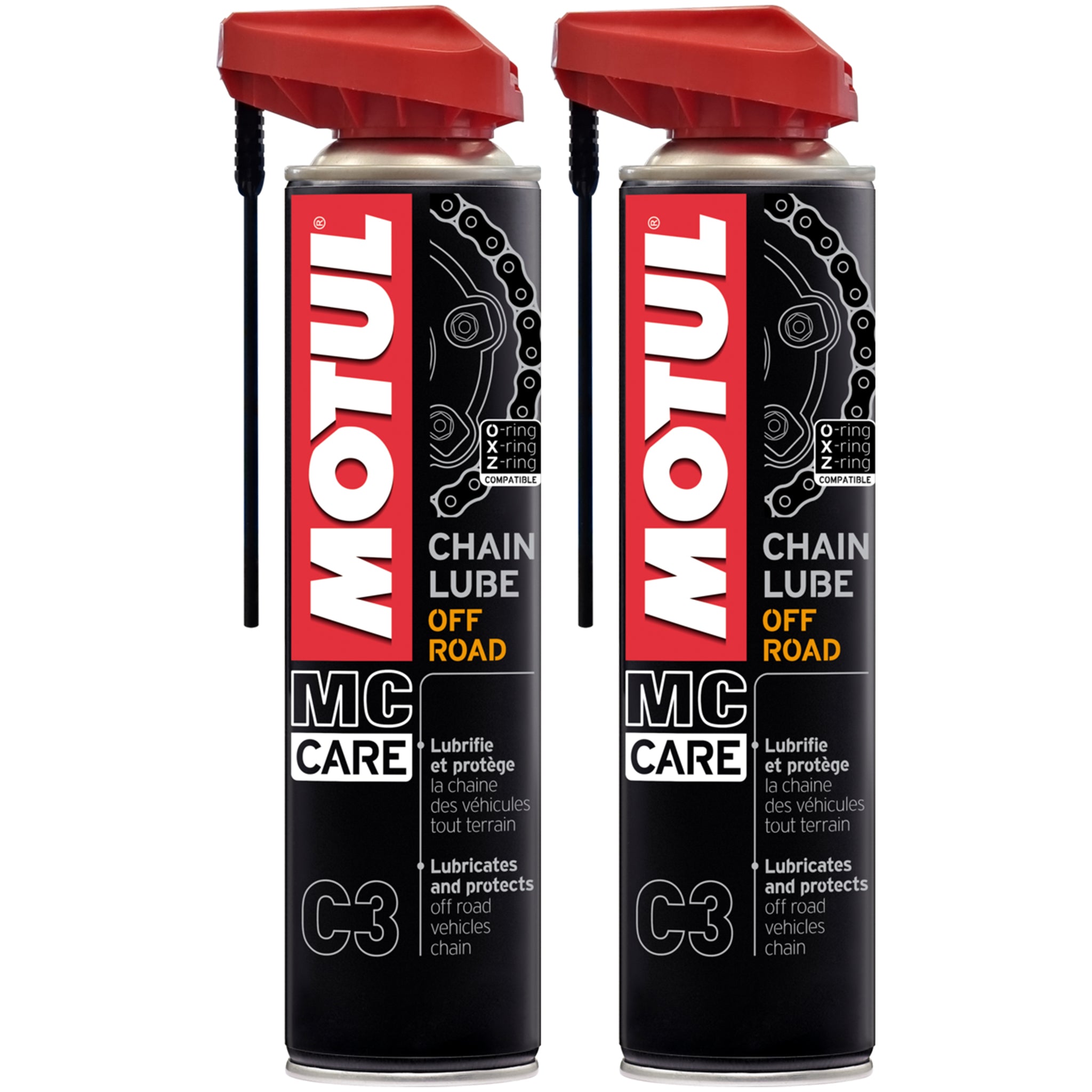 Pack Entretien Chaîne Moto MOTUL Off Road - Nettoyant + Lubrifiant + Accessoire De Nettoyage