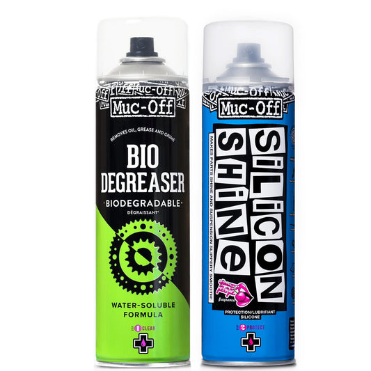 *Combo Pack* Muc-Off Silicon Shine (500ml) + Bio Degreaser (500ml)