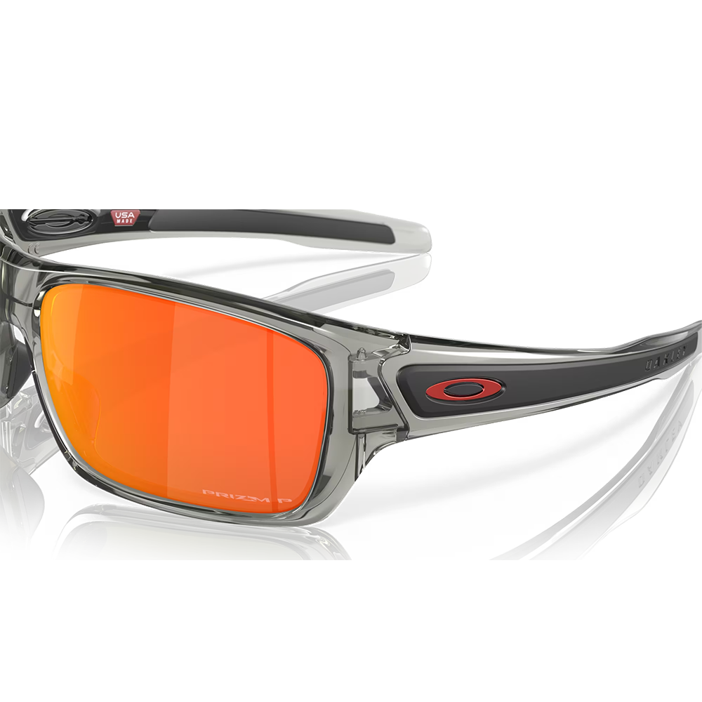 Oakley Turbine Sunglasses Prizm Ruby Polarized Lenses Grey Ink