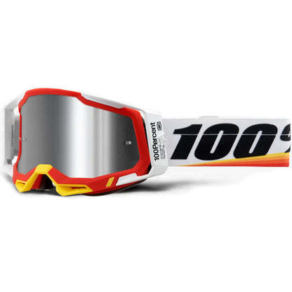 100% Racecraft 2 Goggles - Arsham Red (Mirror Silver Flash Lens)