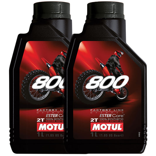 *Multi-Pack* 2 x Motul 800 2T Factory Line Off-road Motor Oil (1 Litre)