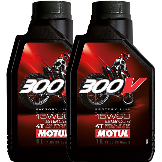 *Multi-Pack* 2 x Motul 300V 4T 15W-60 Off-road Motor Oil (1 Litre)
