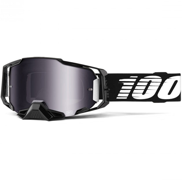 100% Armega Goggles - Black (Mirror Silver Flash Lens)