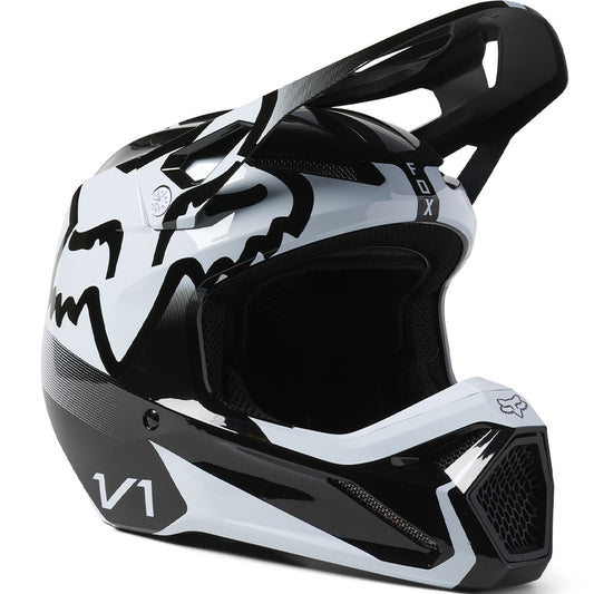 Fox V1 Leed Helmet - DOT/ECE (Black/White)