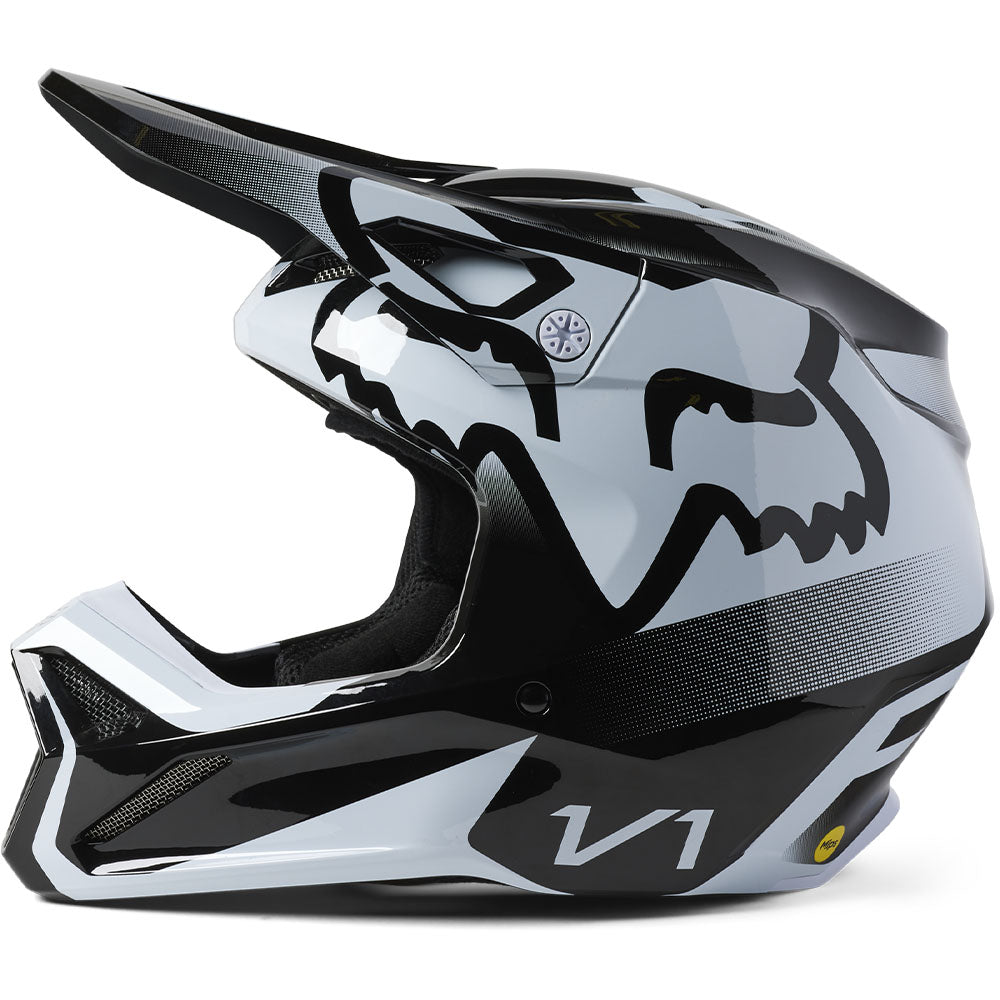 Fox V1 Leed Helmet - DOT/ECE (Black/White)