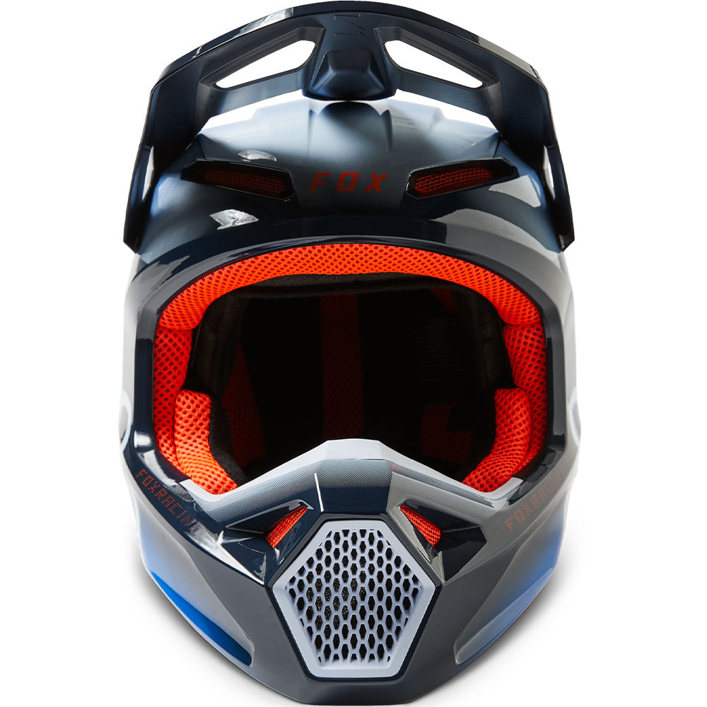 Casco motocross fox v1 toxsyk azul midnight