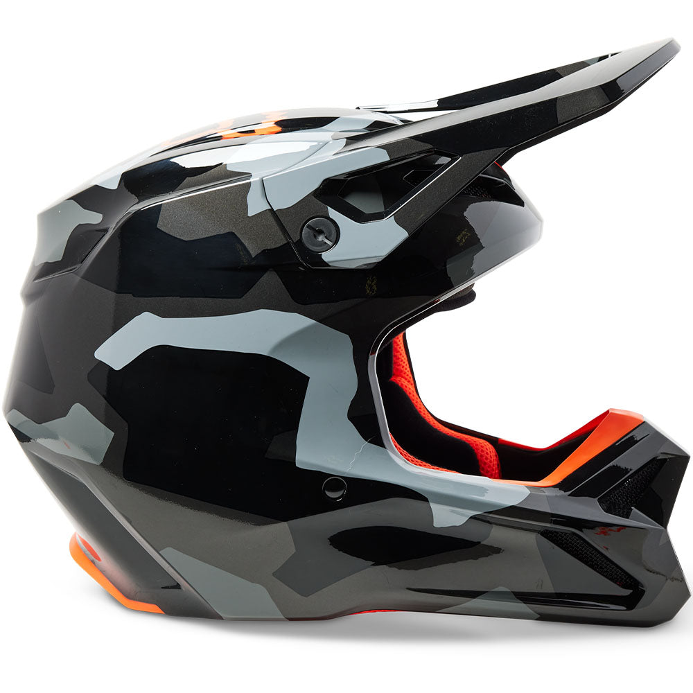 Fox Youth V1 Bnkr Helmet - DOT/ECE (Grey Camo)