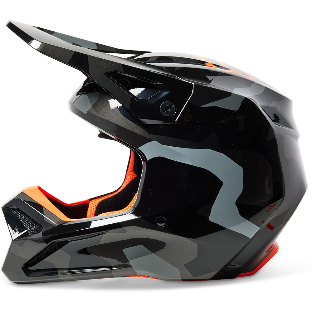 Fox Youth V1 Bnkr Helmet - DOT/ECE (Grey Camo)